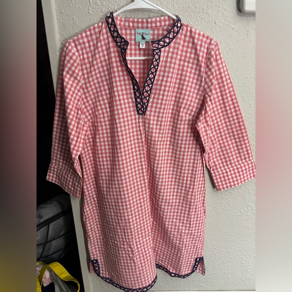 Haley and the Hound Pink Gingham Tunic Dress Size Medium
